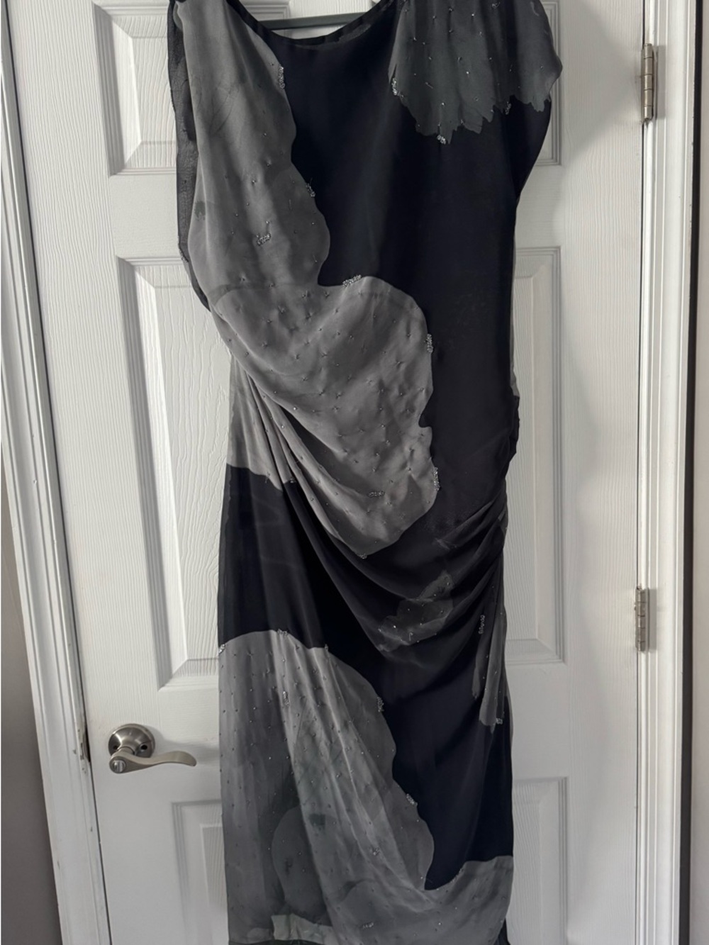 Zara Gray & Charcoal Draped Maxi Dress - Picture 2 of 5